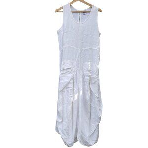 Completo Lino by Arthurio white linen boho dress - size S